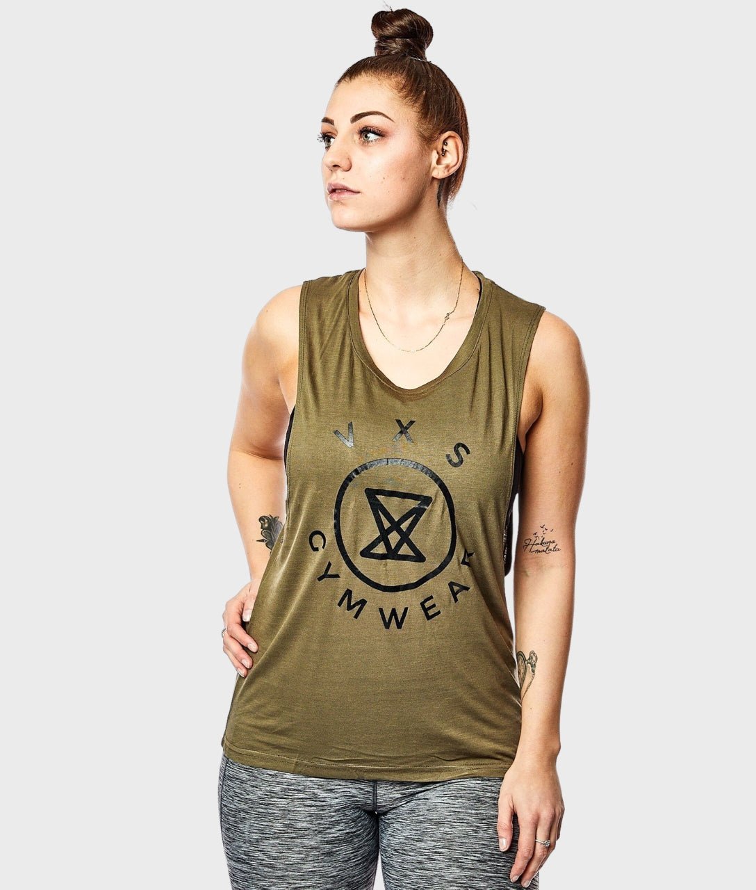 Logo Sleeveless [Olive] - VXS GYM WEAR